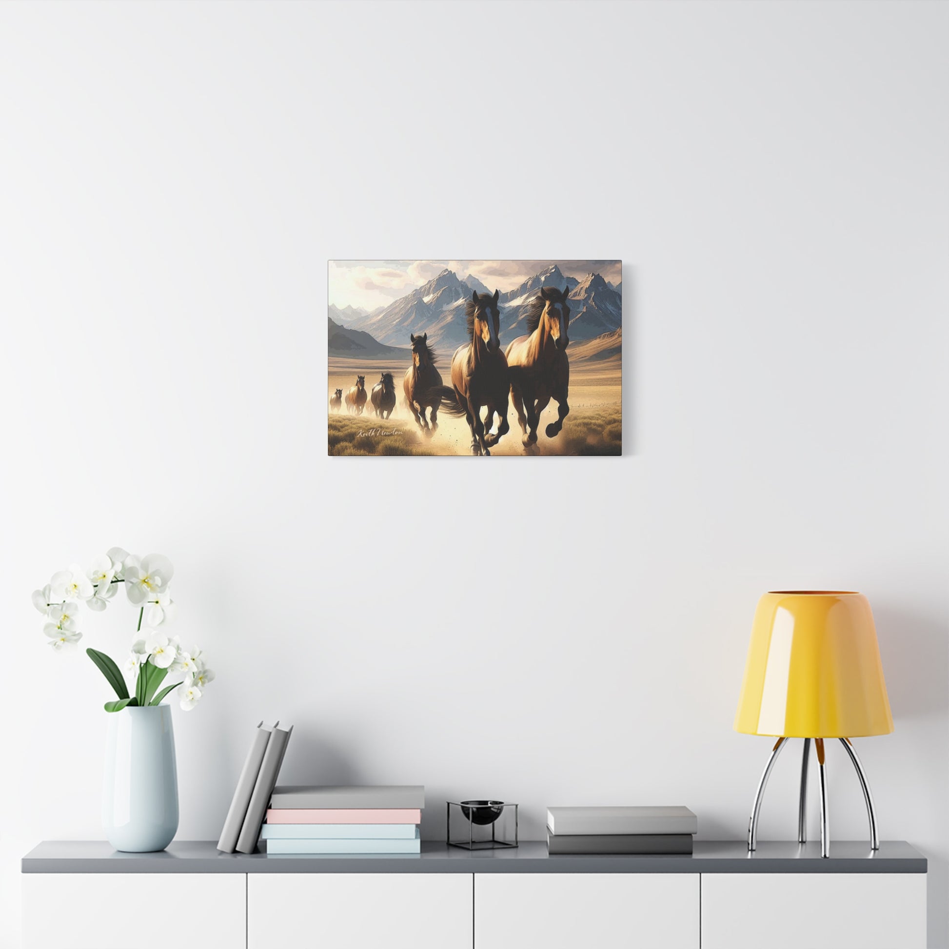 Wild Mustangs on the Countryside