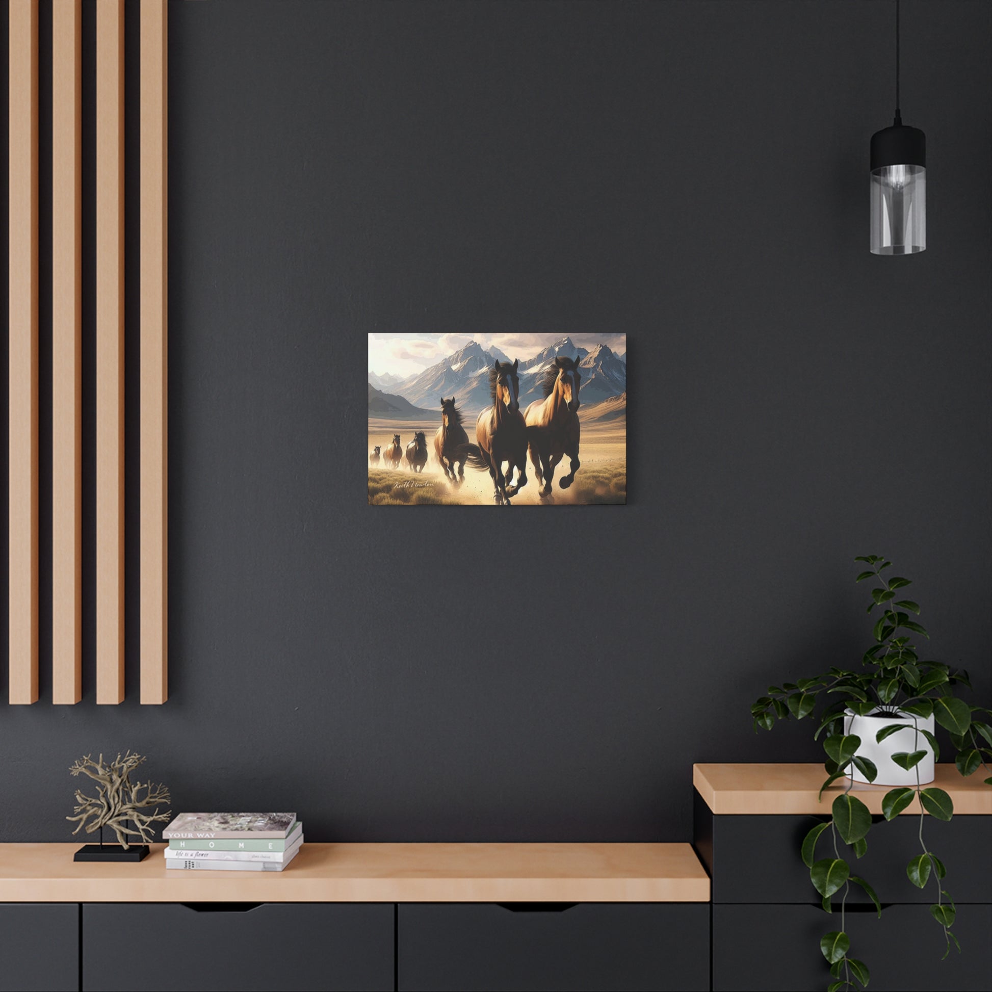 Wild Mustangs on the Countryside