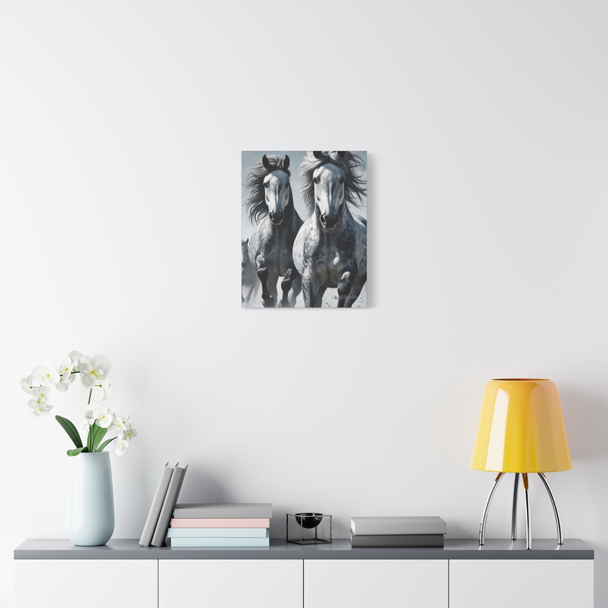 Dapple Grey Horses Running