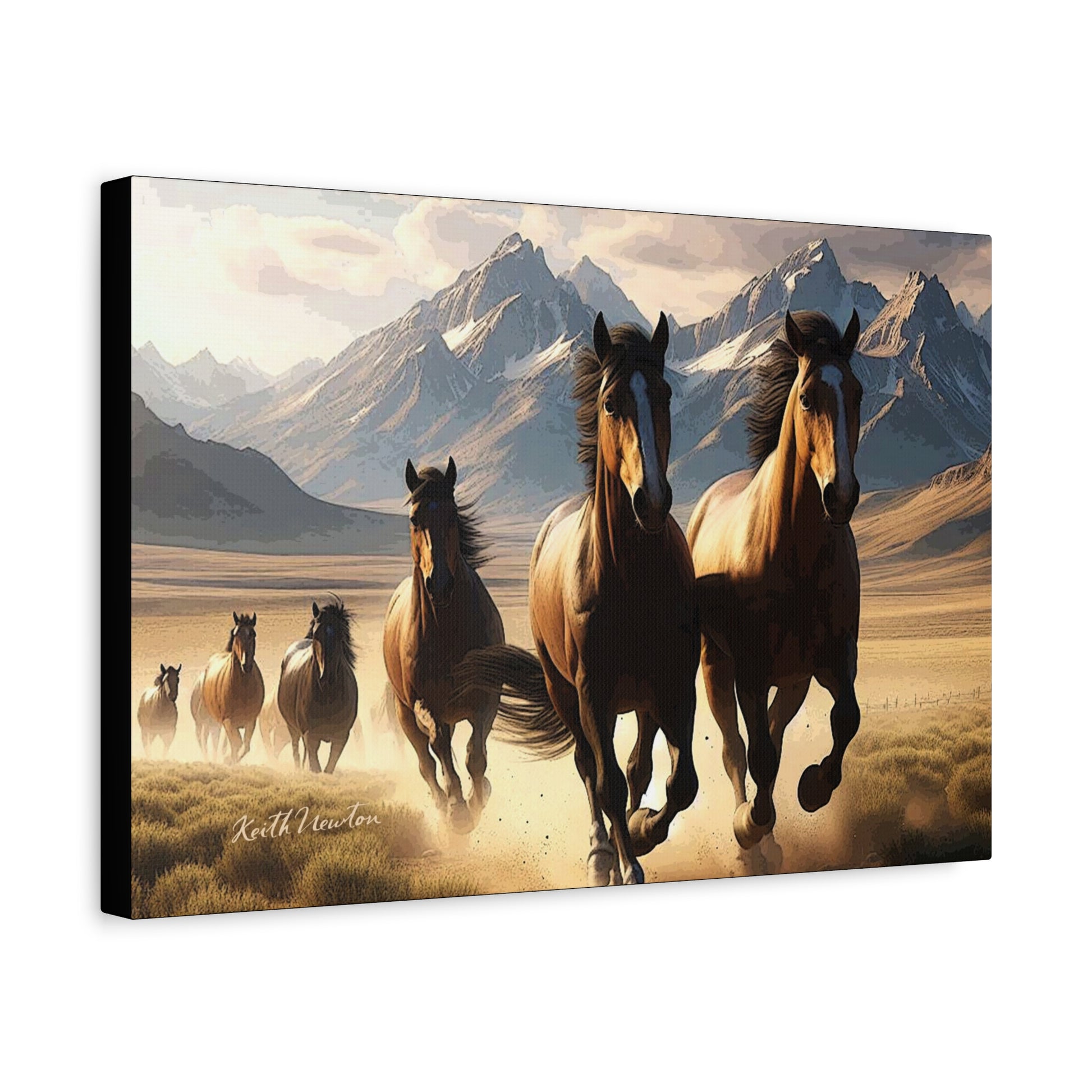 Wild Mustangs on the Countryside