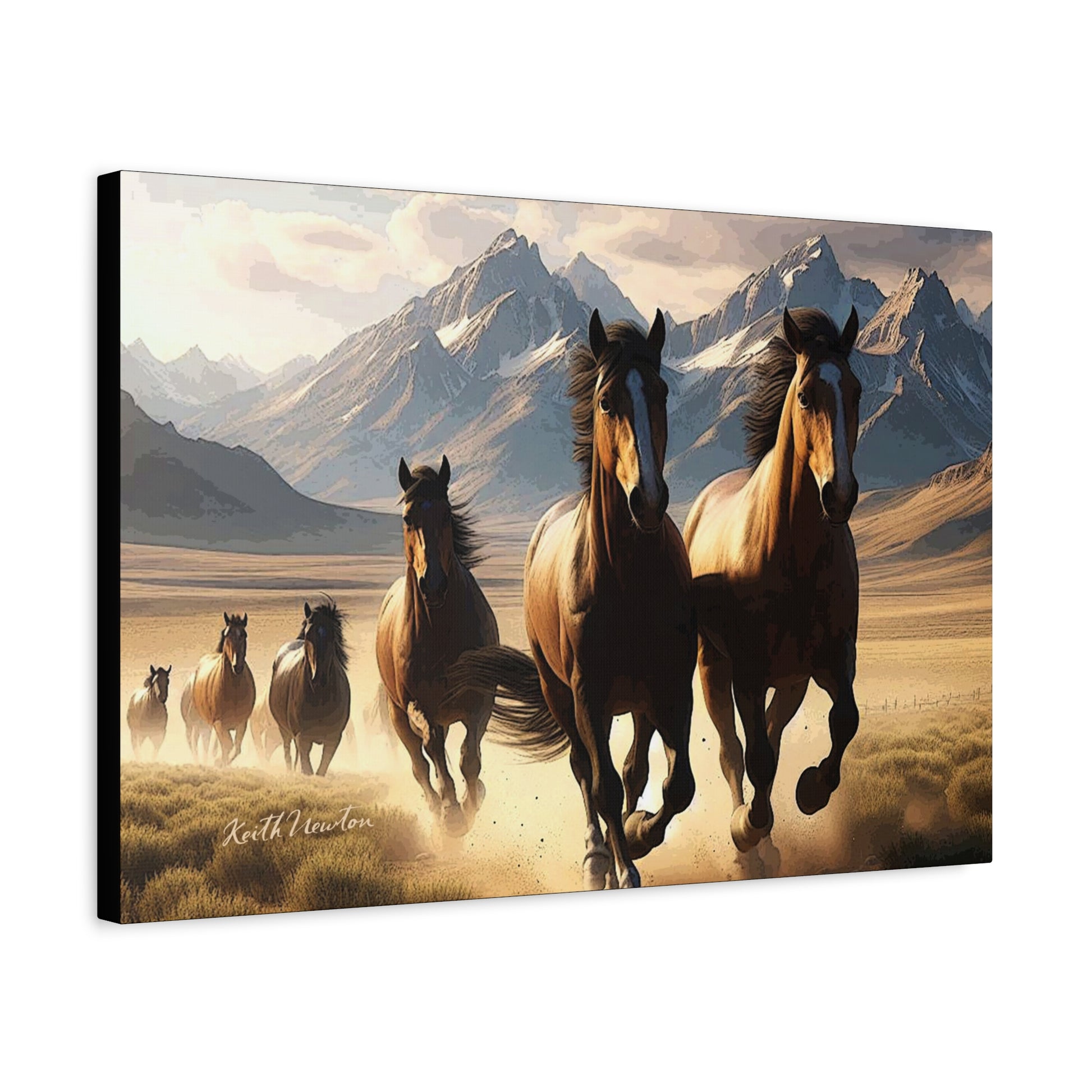 Wild Mustangs on the Countryside