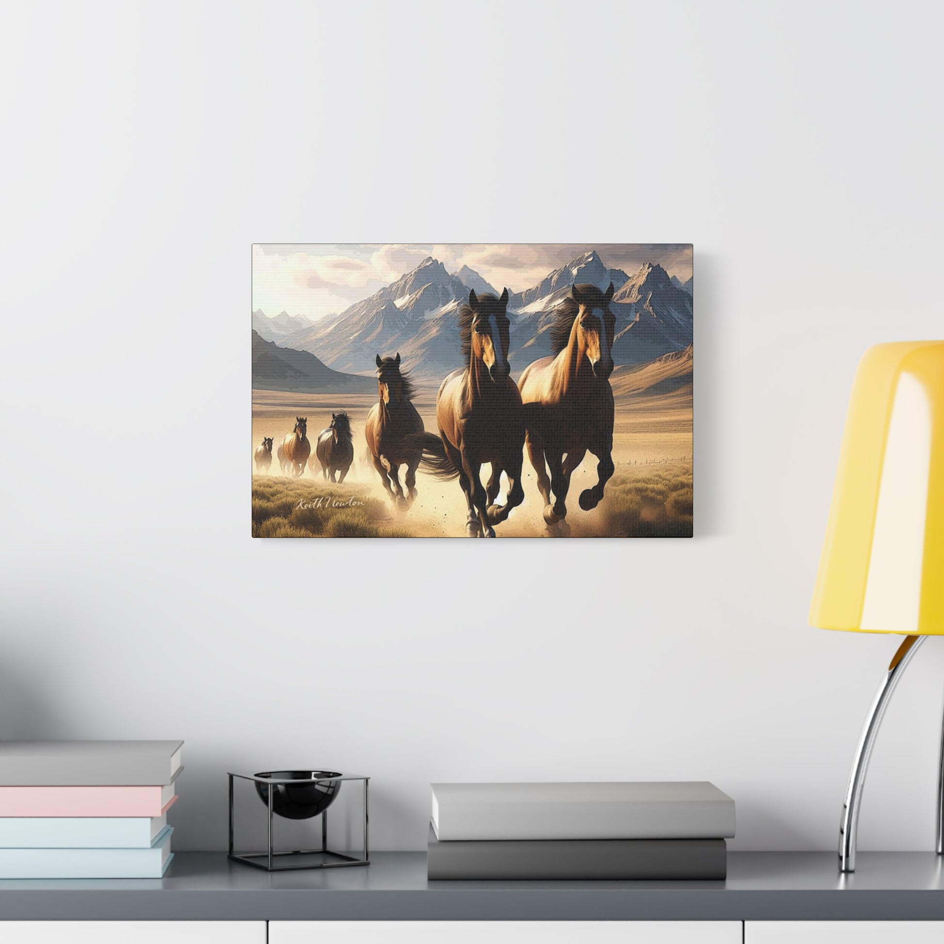 Wild Mustangs on the Countryside