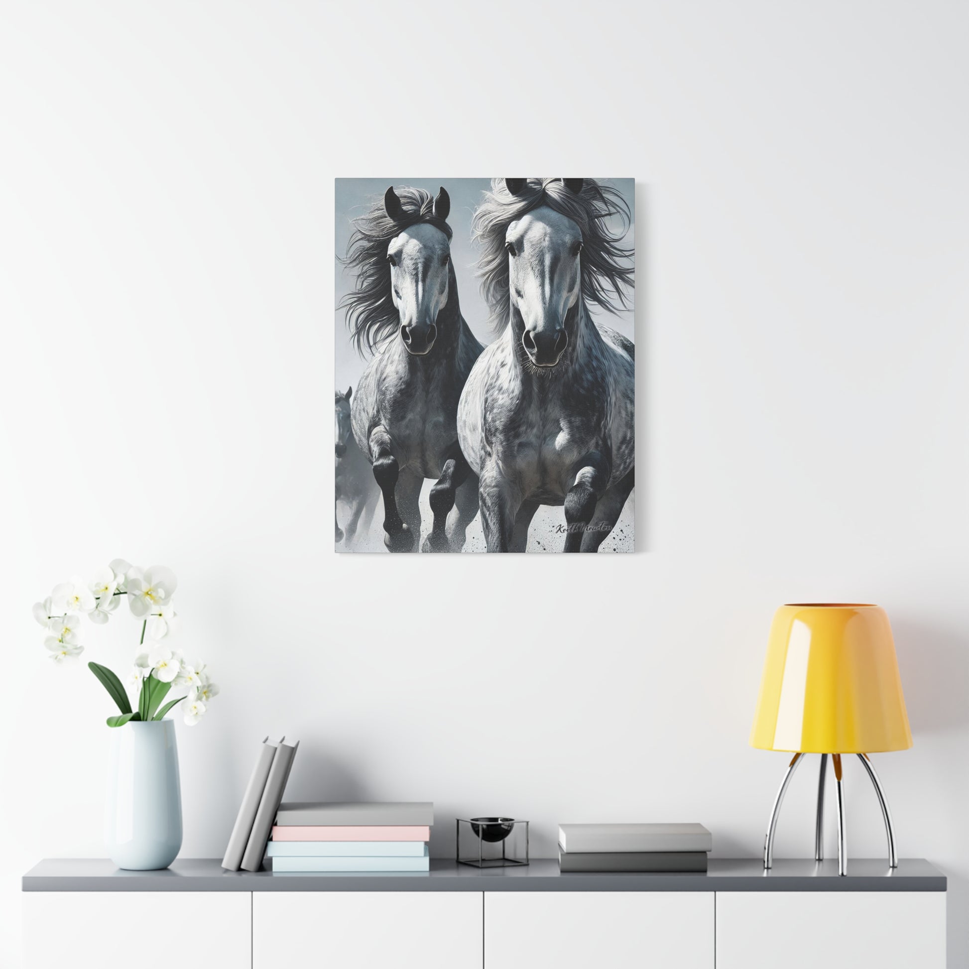 Dapple Grey Horses Running