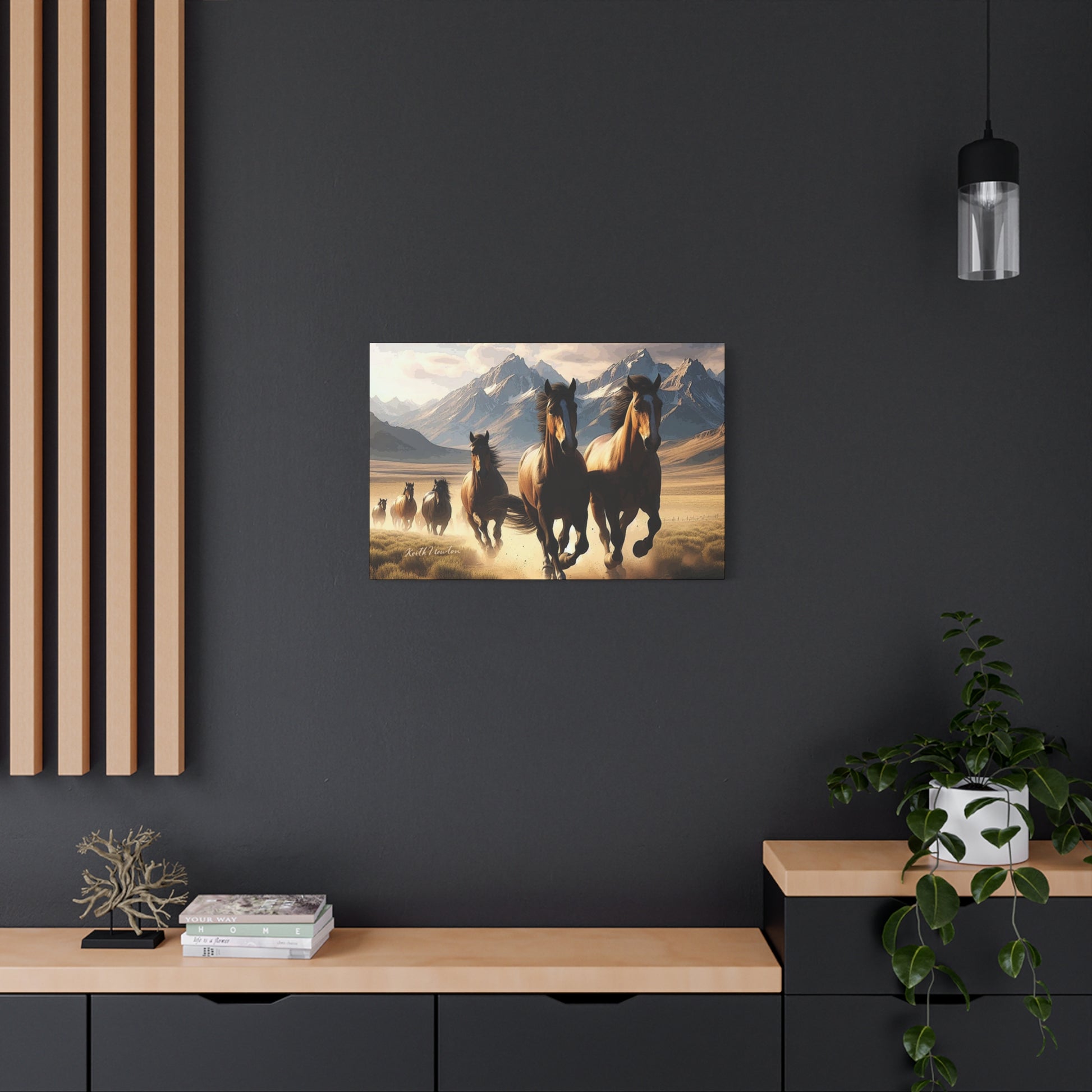 Wild Mustangs on the Countryside