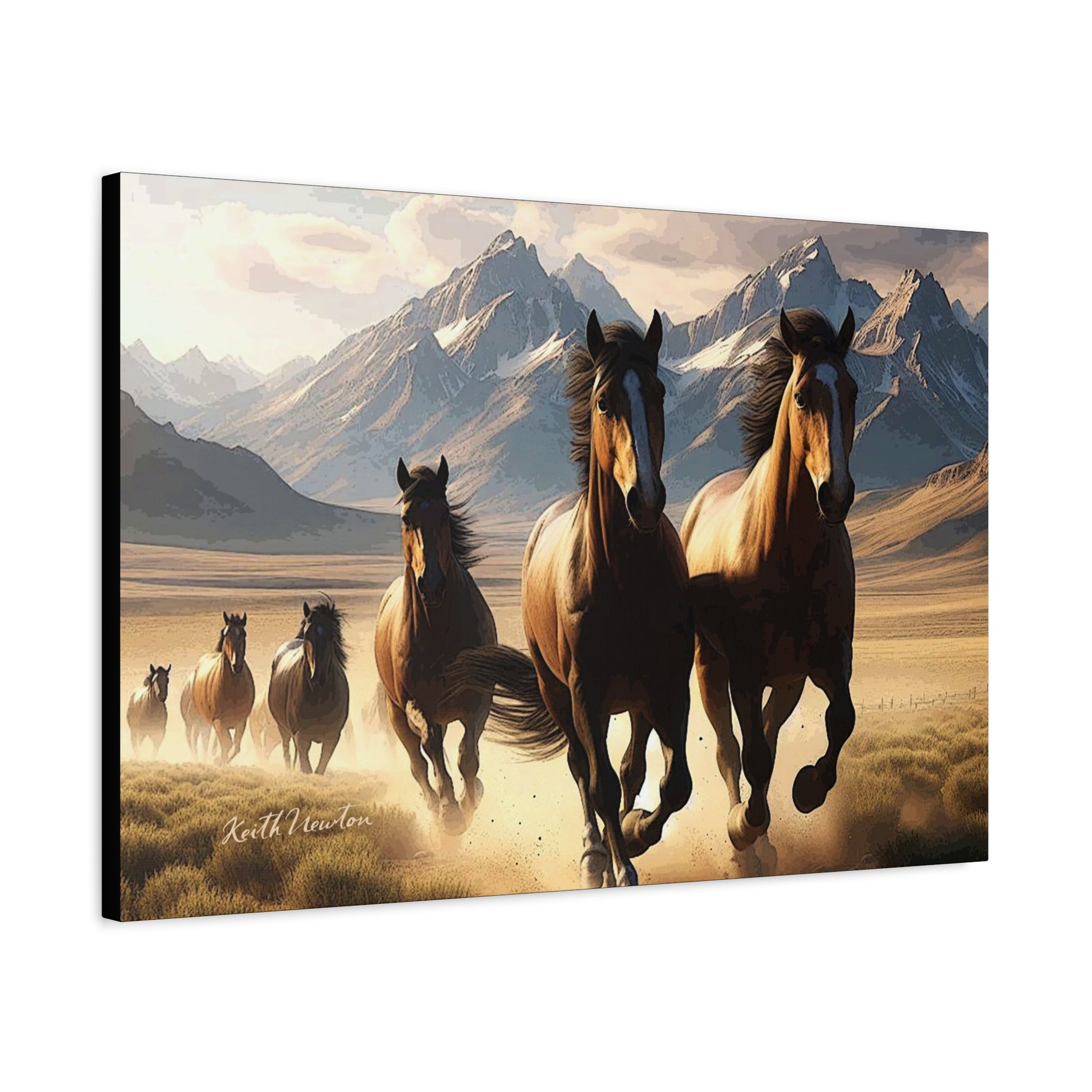 Wild Mustangs on the Countryside