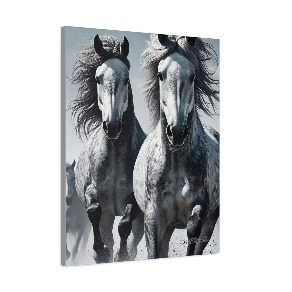 Dapple Grey Horses Running