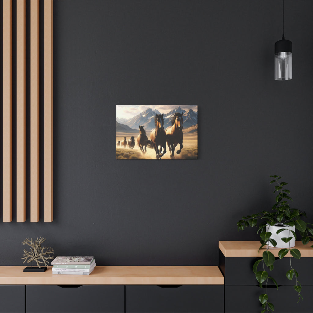 Wild Mustangs on the Countryside