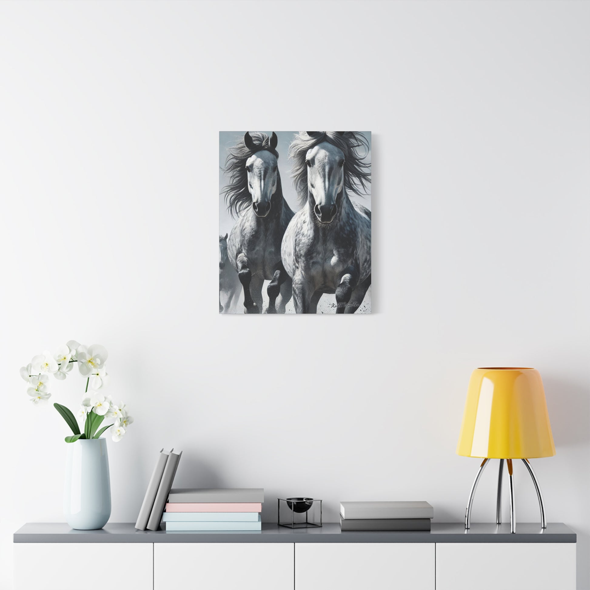 Dapple Grey Horses Running
